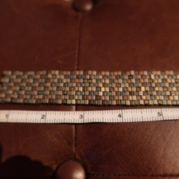 $80 cube bead artisan bracelet blue green grey silver toggle closure - Picture 11 of 12